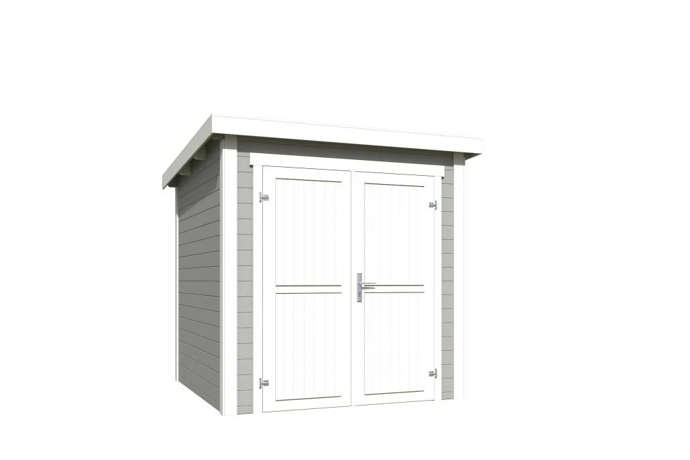 Outdoor Life Blokhut Sara Platinum Grey-Wit 200 x 200 cm - Afbeelding 3